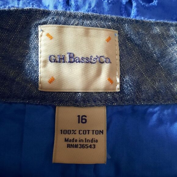 G.H. Bass & Co. Skirt Ladies 16 Blue Cotton Lace Overlay - Picture 5 of 6